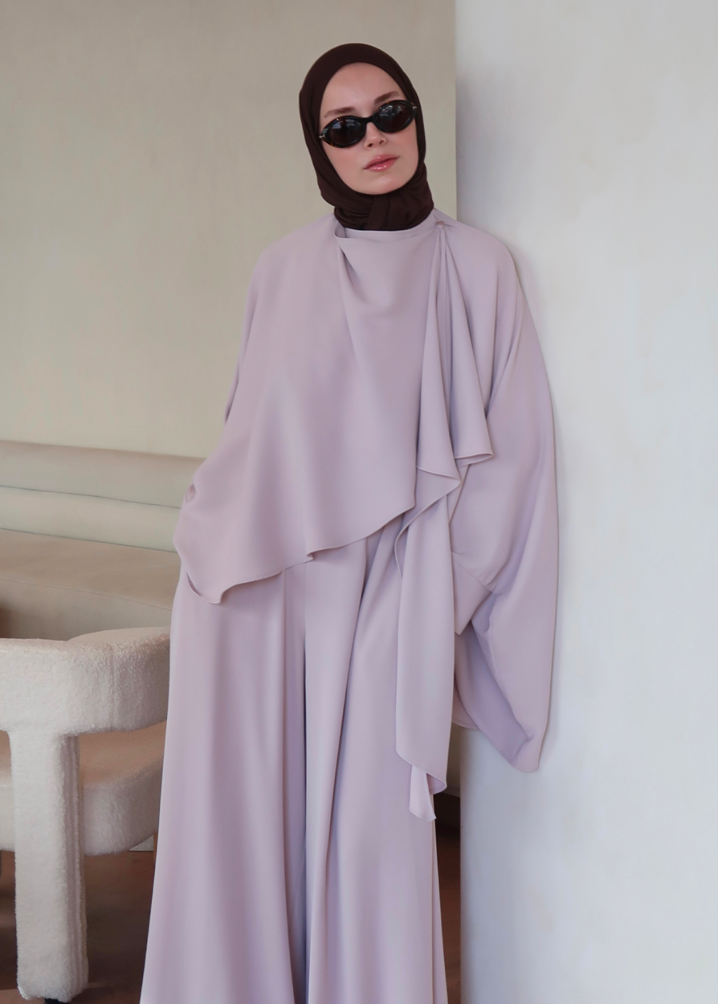 Joud Shawl-Detail Co-Ord Beige