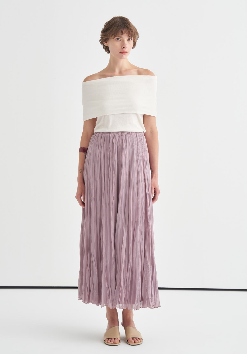 Elsa Chiffon Crush Skirt Lilac