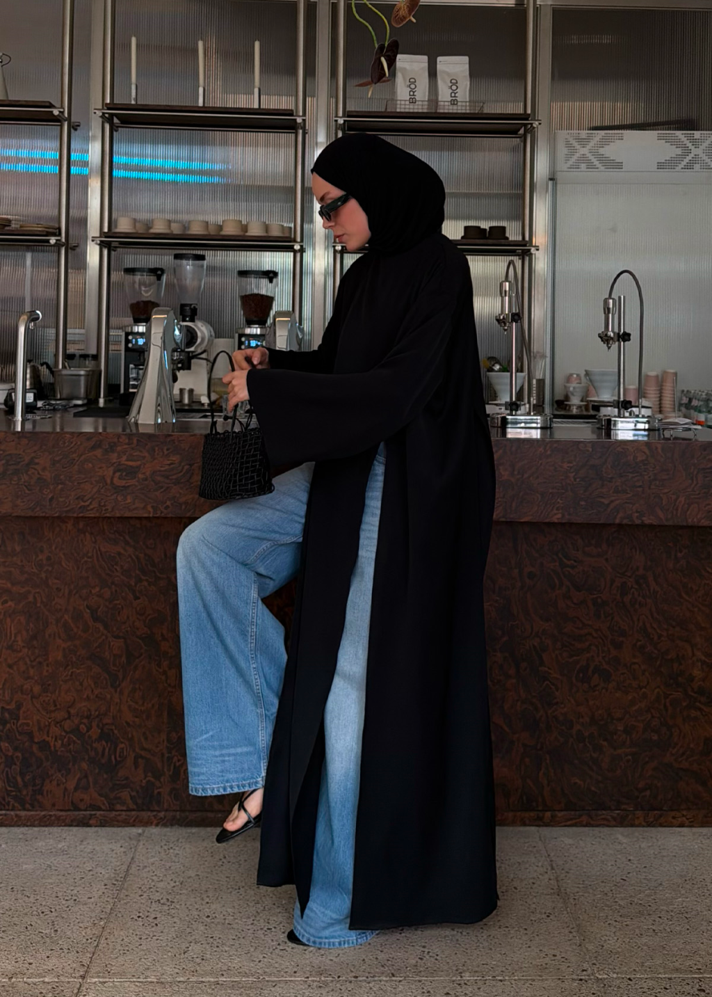 Sorayah Blouse with Slit Detail Black