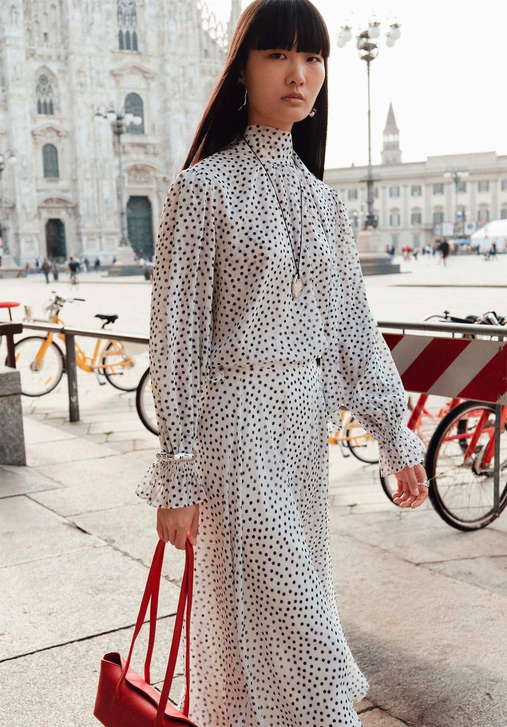 Polka Dot Chiffon Blouse