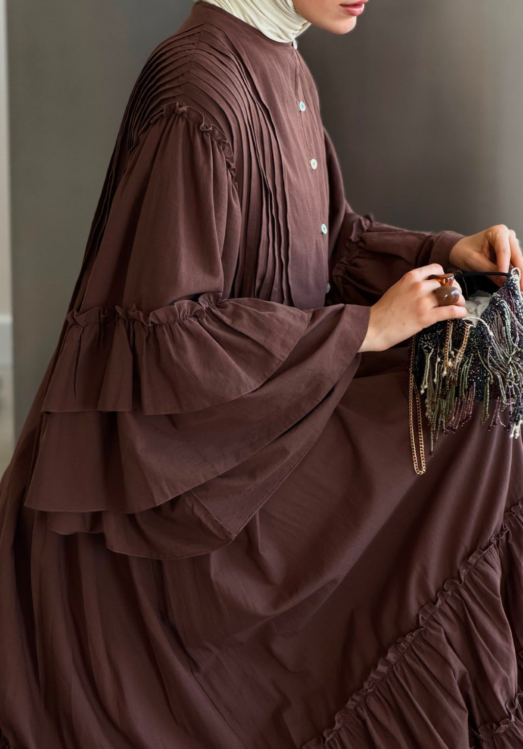 Salema Voile Dress Brown