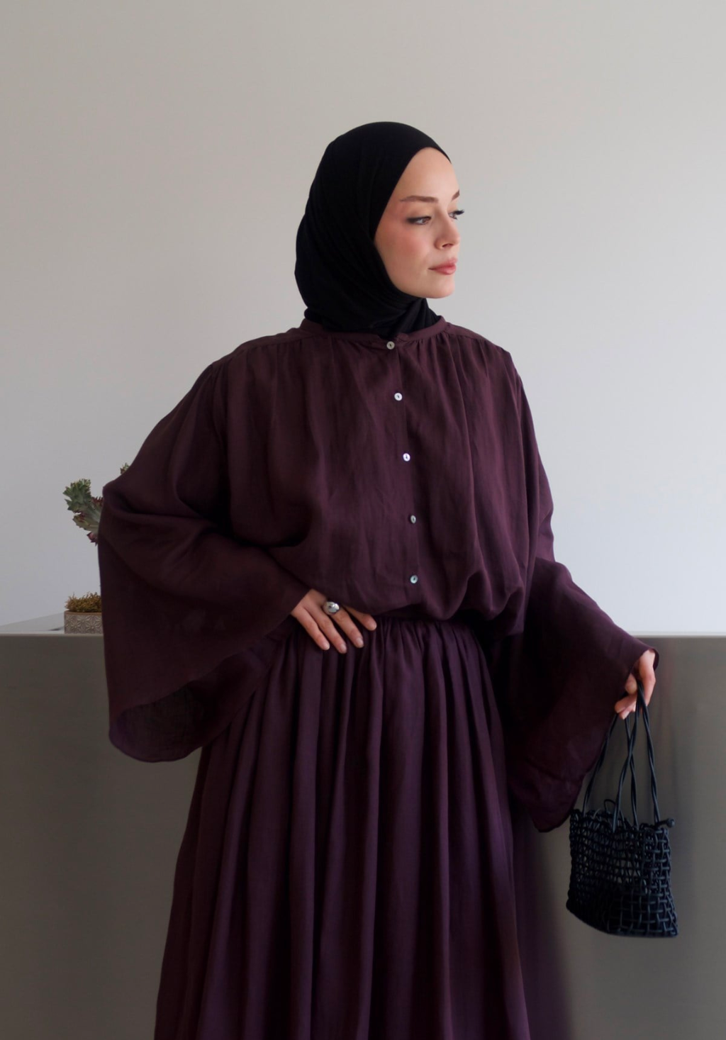 Marni Rami Skirt Co-ord Plum