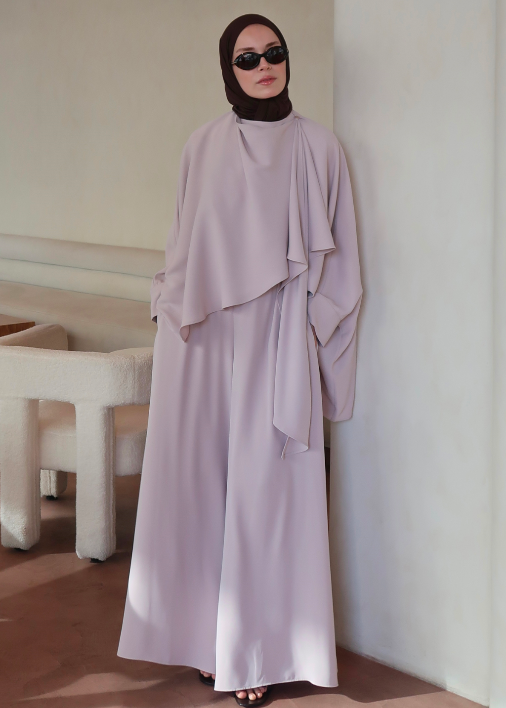 Joud Shawl-Detail Co-Ord Beige