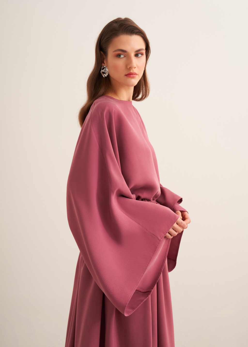 Nur Gathered Skirt Co-Ord - Dusty Rose
