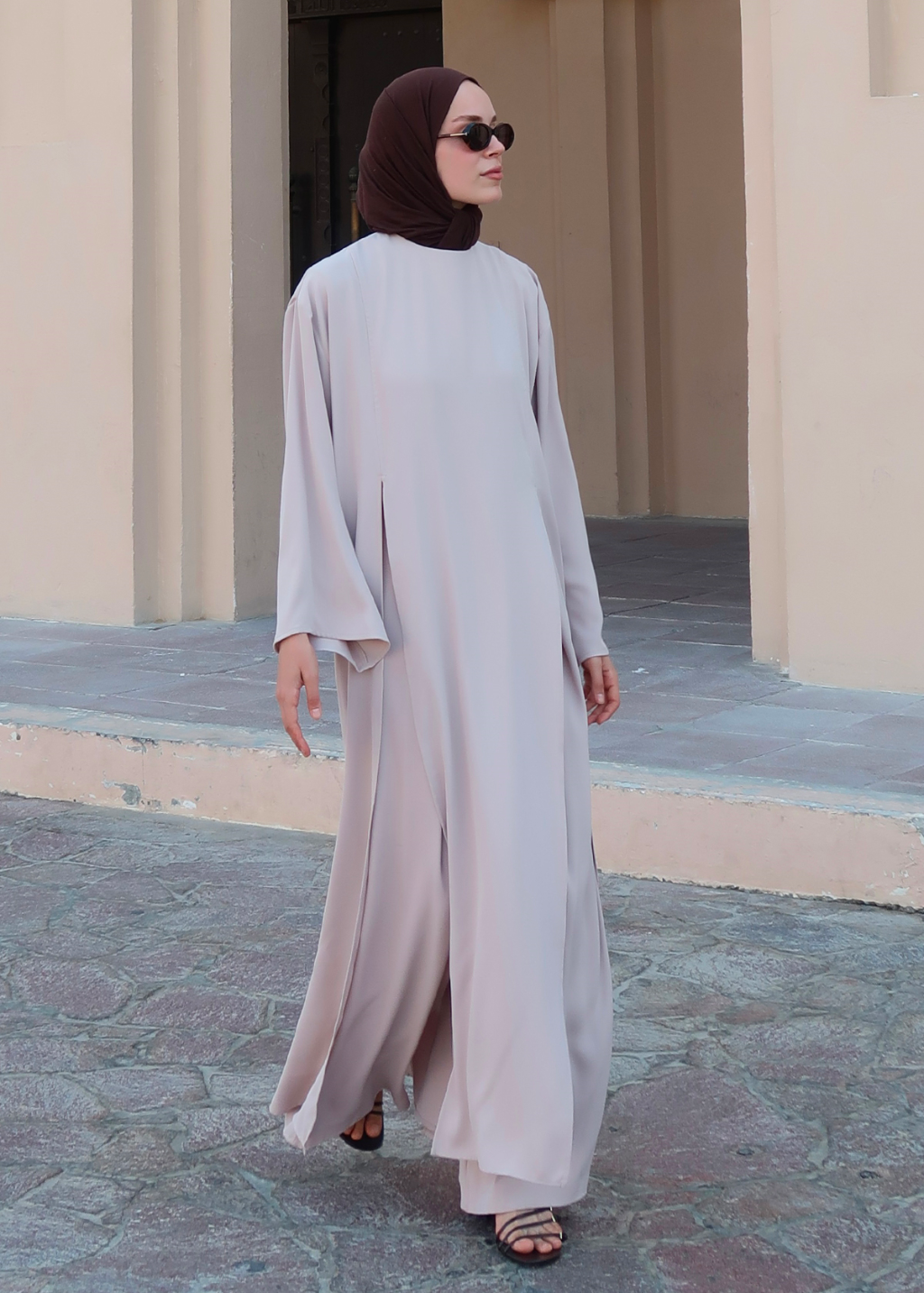Sorayah Blouse with Slit Detail Beige