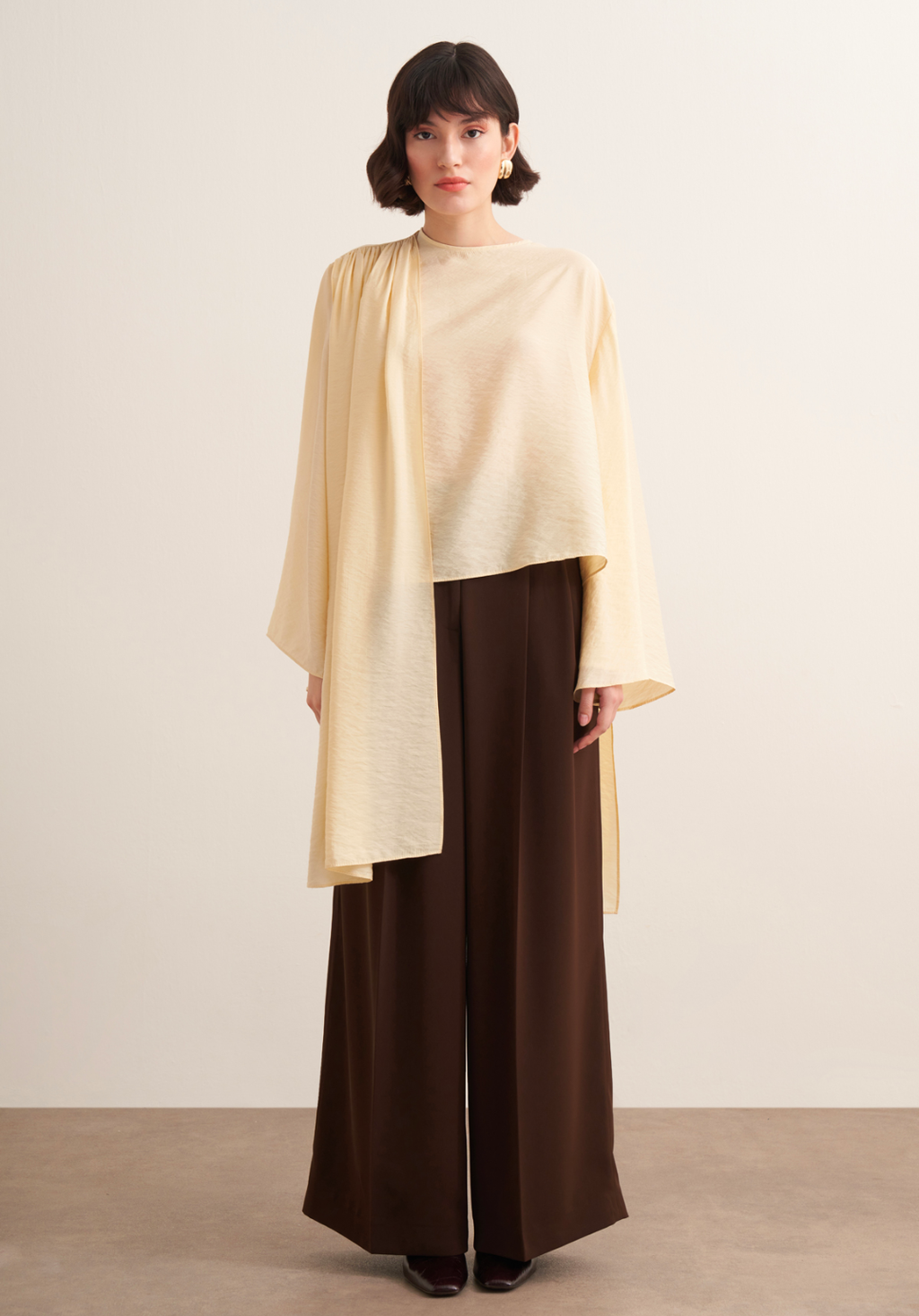Novi Shawl Detail Blouse Butter