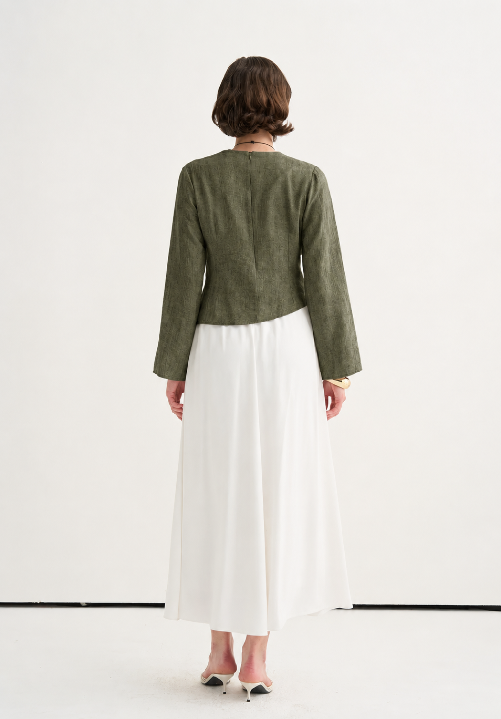 Ece Crush Effect Blouse Khaki