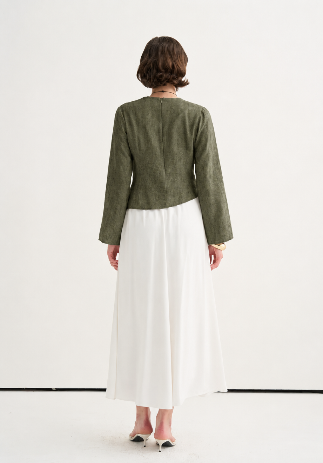 Ece Crush Effect Blouse Khaki