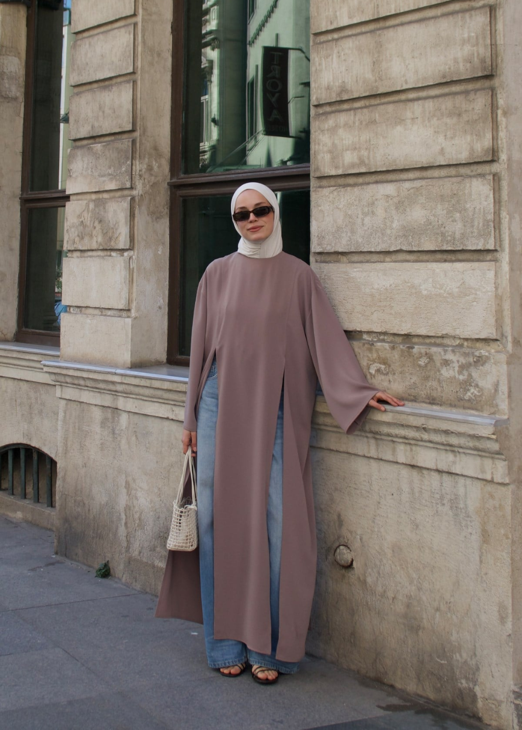 Sorayah Blouse with Slit Detail Mink