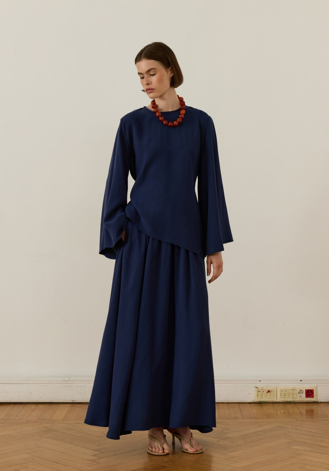 Dima Tie Detail Navy Skirt Co-Ord
