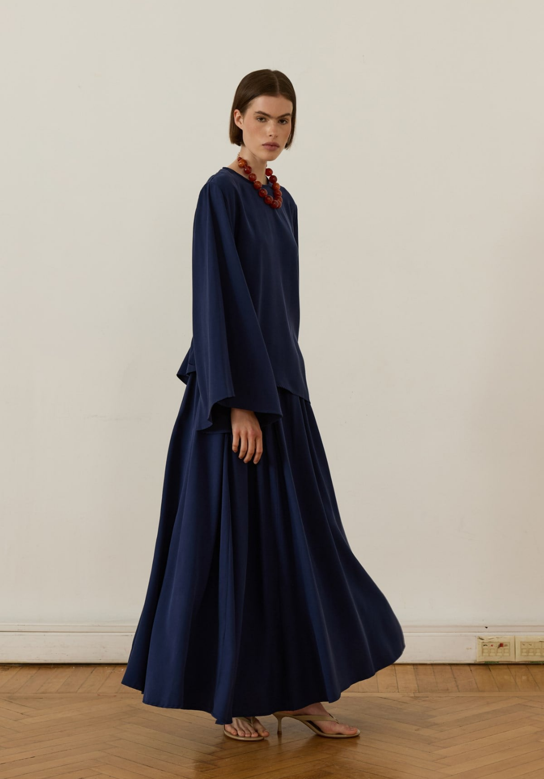 Dima Tie Detail Navy Skirt Co-Ord