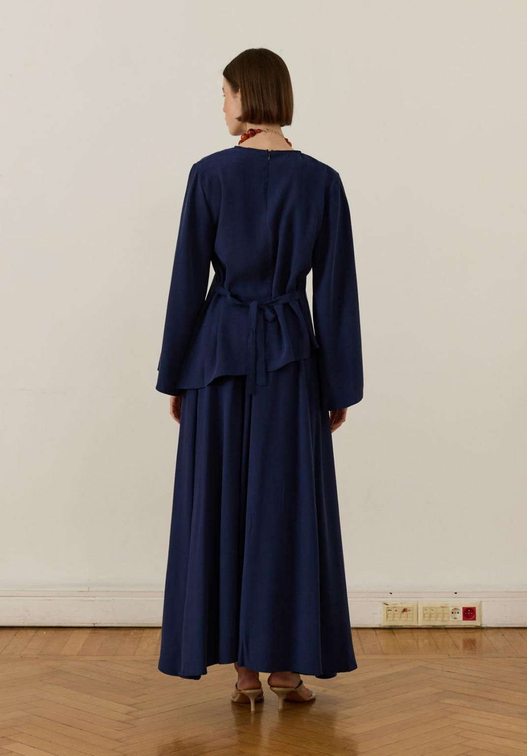 Dima Tie Detail Navy Skirt Co-Ord