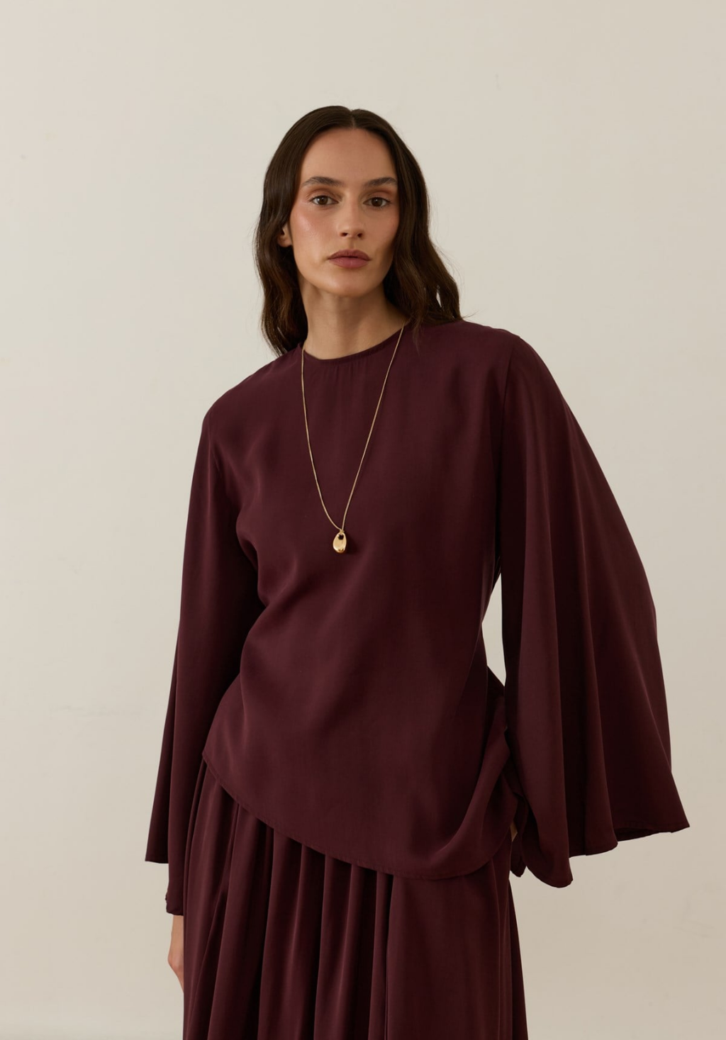 Dima Tie Detail Plum Skirt Co-Ord