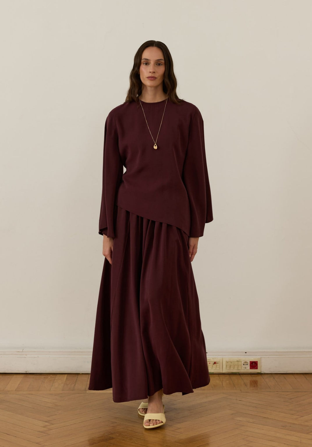 Dima Tie Detail Plum Skirt Co-Ord