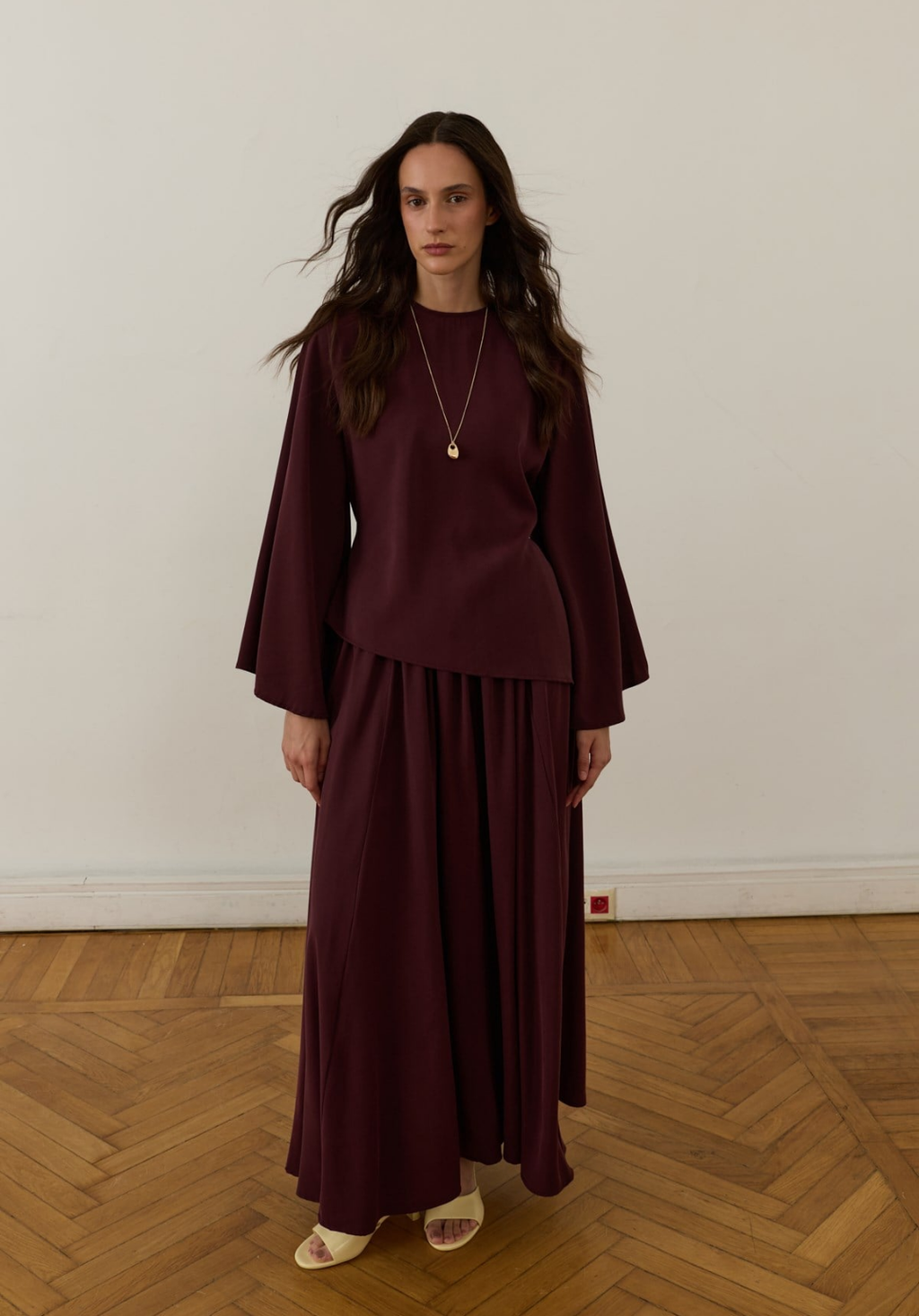 Dima Tie Detail Plum Skirt Co-Ord
