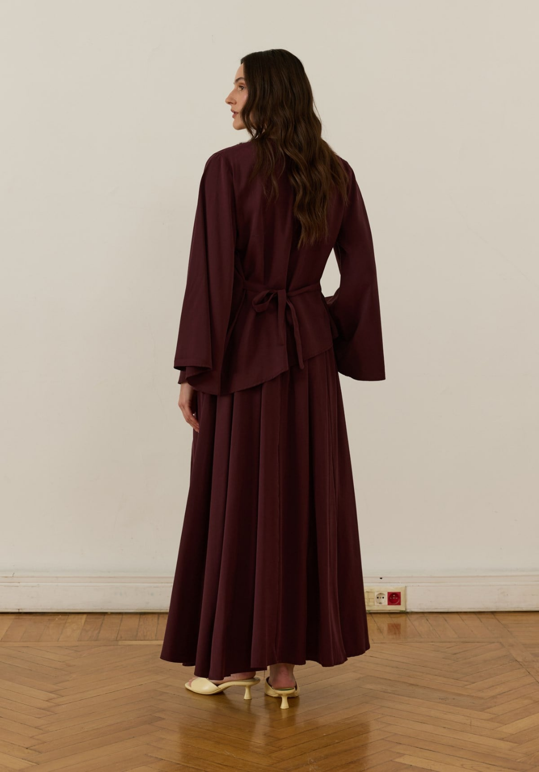 Dima Tie Detail Plum Skirt Co-Ord
