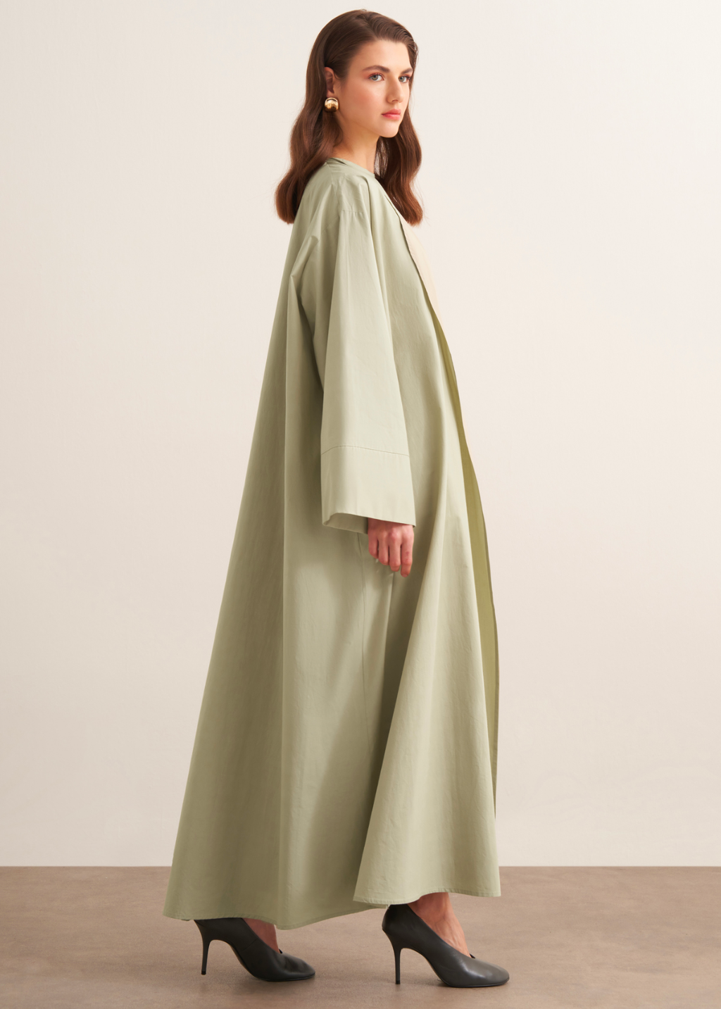 Ines Premium Longline Kimono Co-Ord – Soft Green