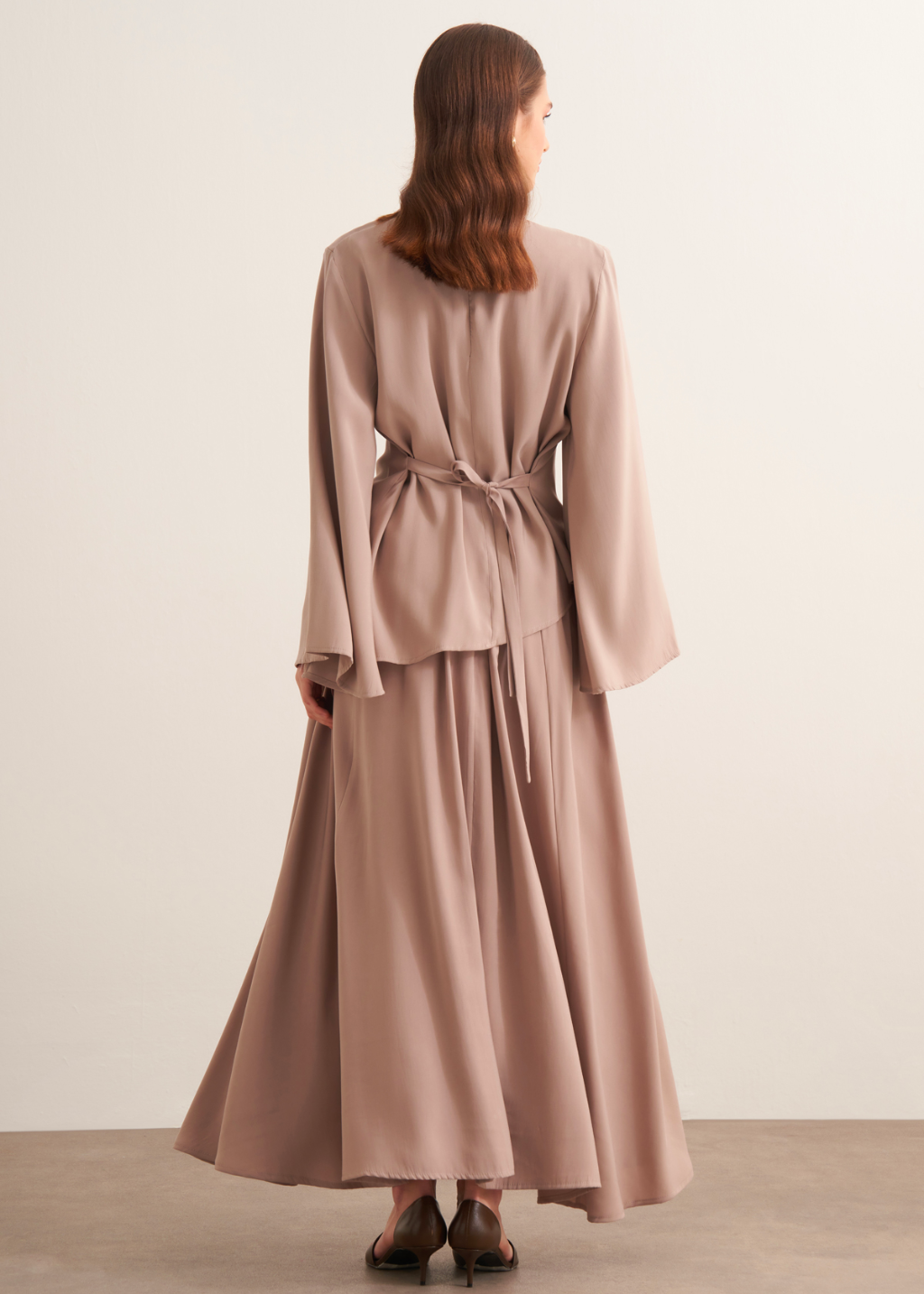 Dima Tie Detail Mink Skirt Co-Ord