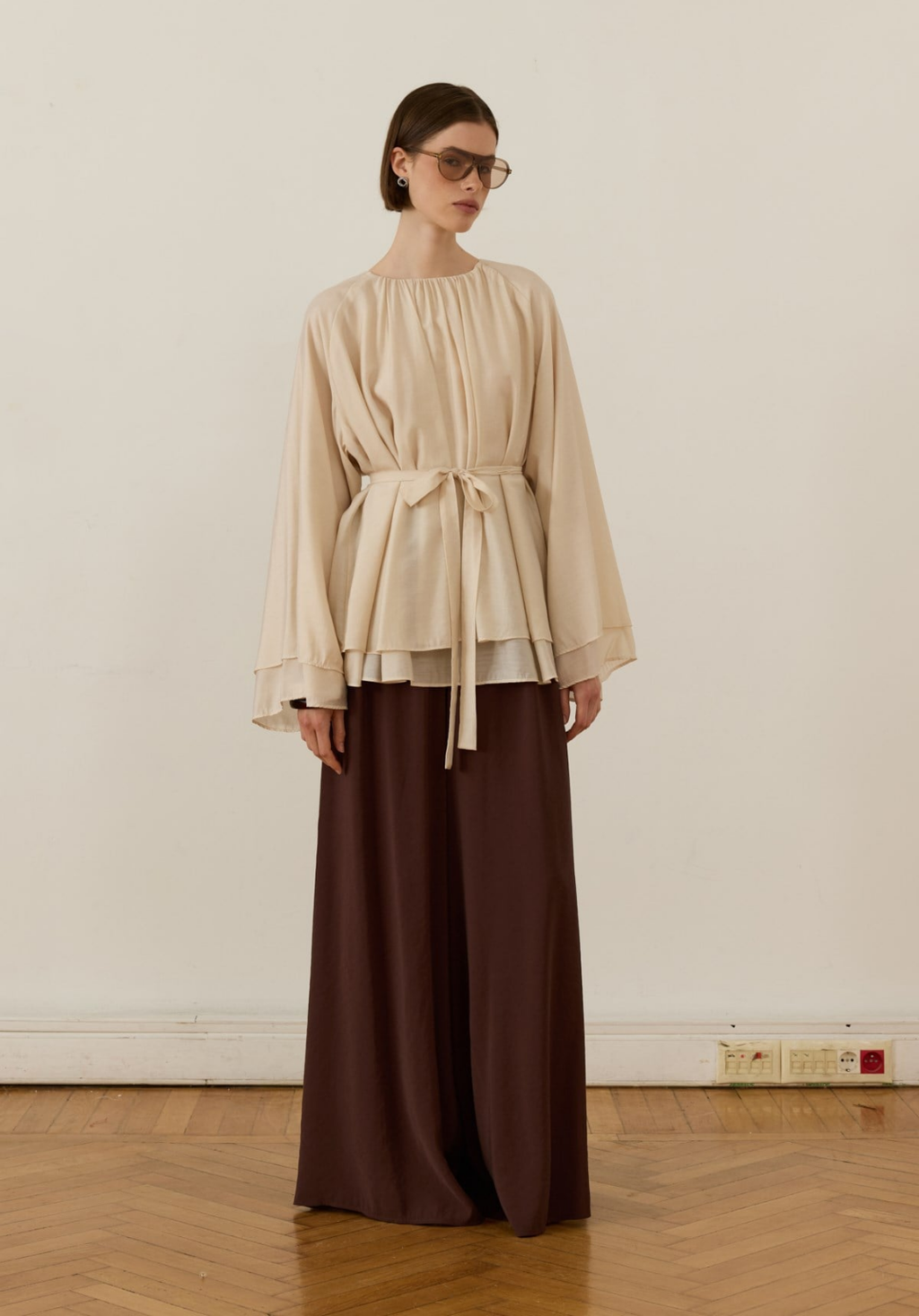 Monroe Draped Blouse Cream