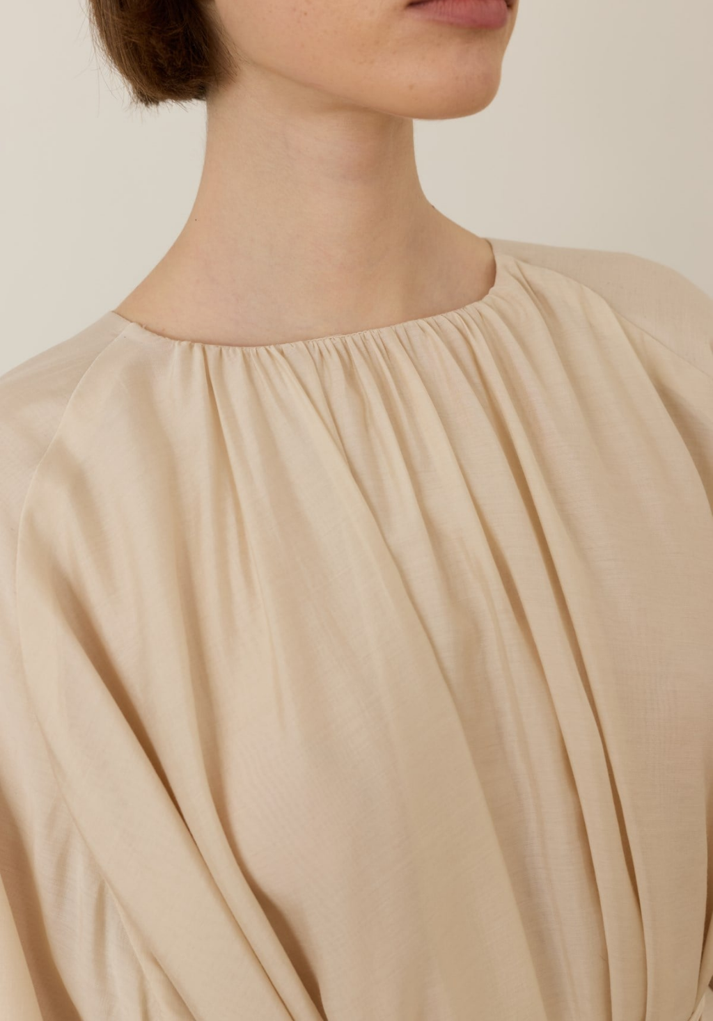 Monroe Draped Blouse Cream