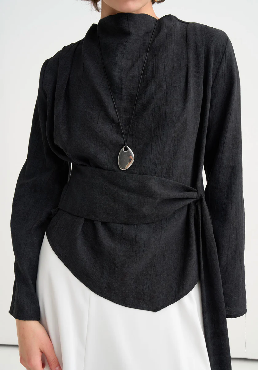 Ece Crush Effect Blouse Black