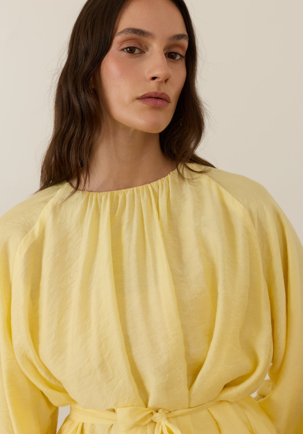 Monroe Draped Blouse Yellow