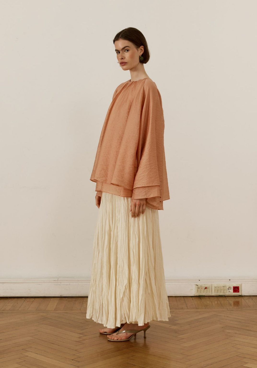 Monroe Draped Blouse Salmon