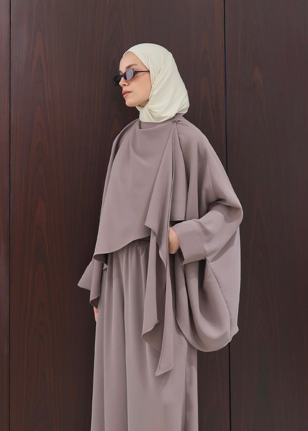 Joud Shawl-Detail Co-Ord Mink