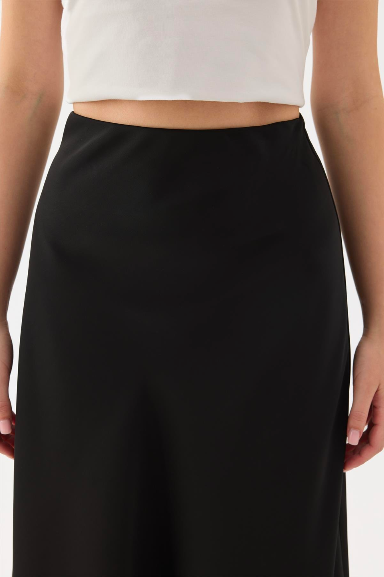 Amara Satin Skirt Black