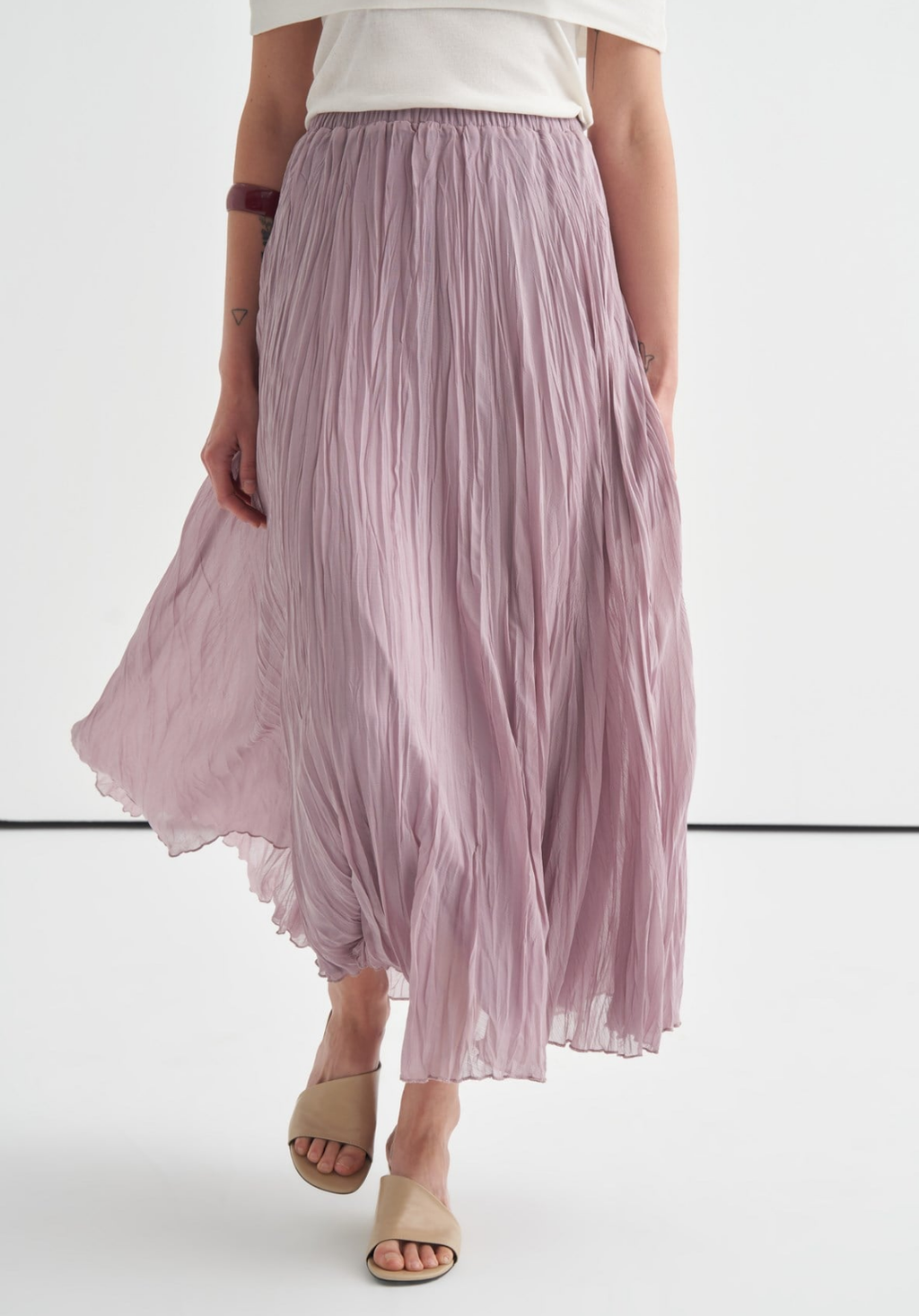 Elsa Chiffon Crush Skirt Lilac