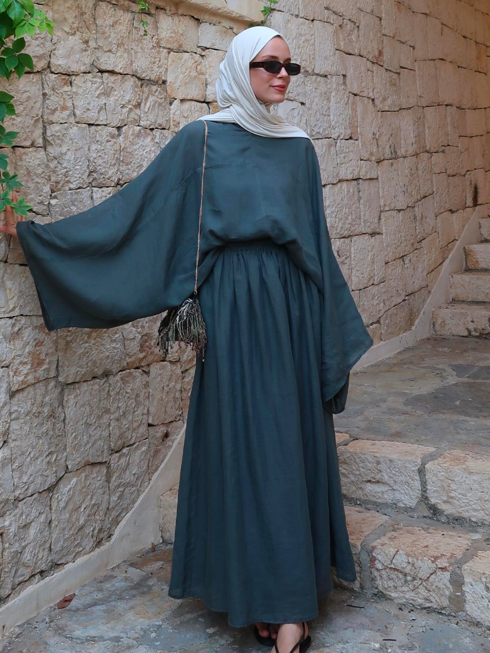 Lila Rami Skirt Co-Ord Turquoise