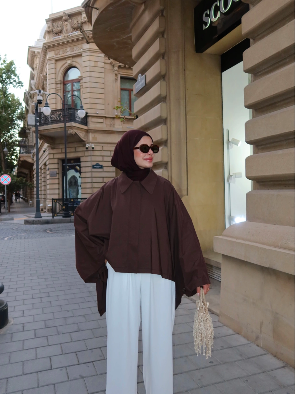 Cape Trench Coat Brown