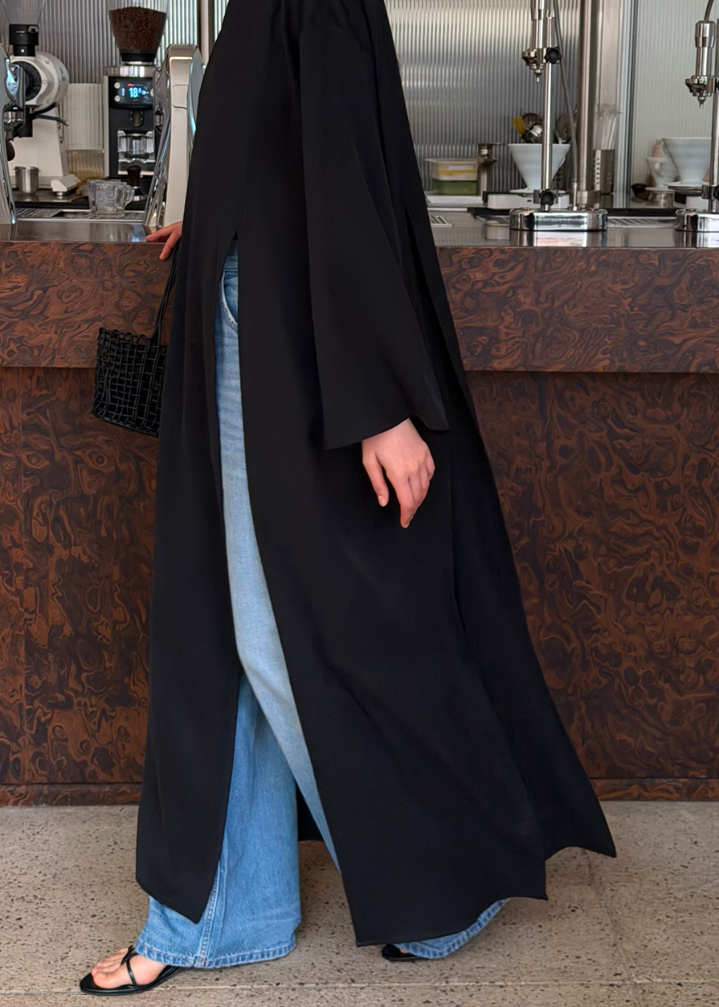 Sorayah Blouse with Slit Detail Black