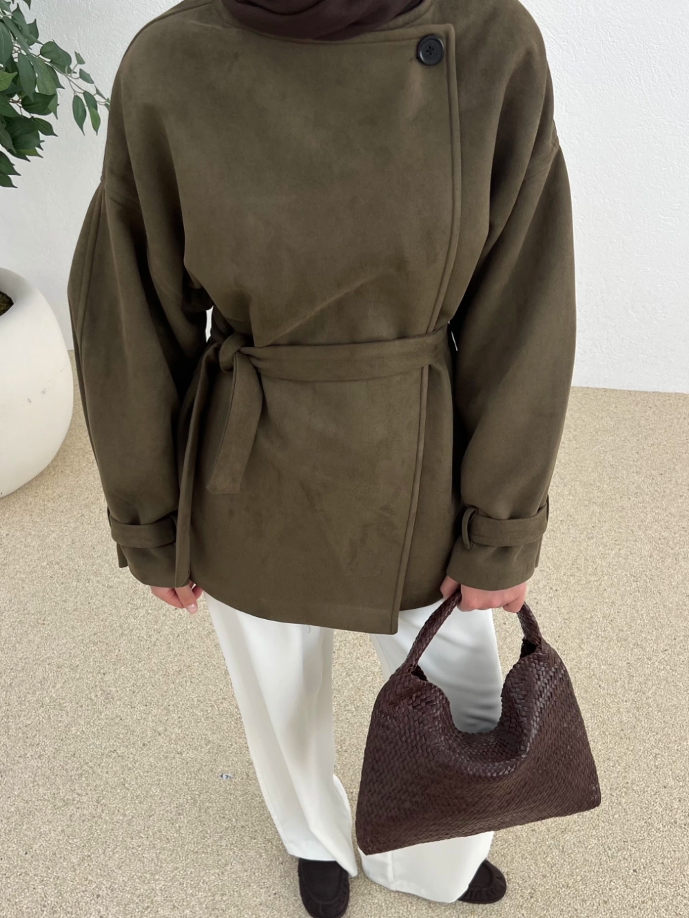 Marni Suede Jacket Khaki
