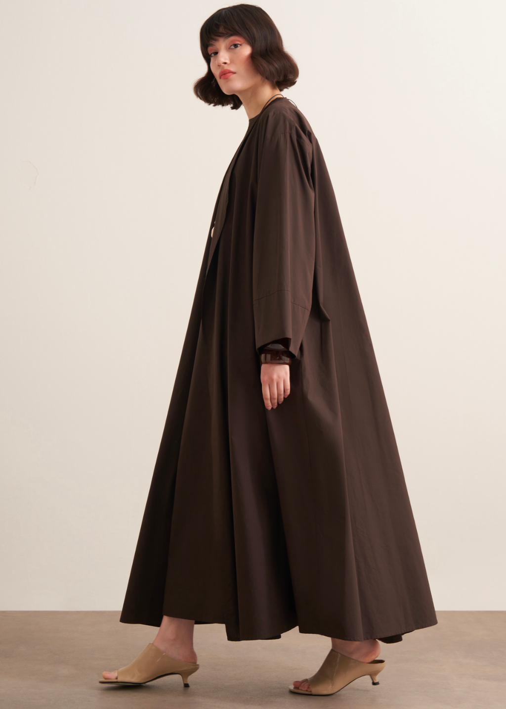 Ines Premium Longline Kimono Co-Ord – Brown