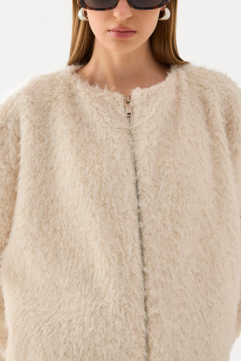 Gigi Faux Fur Jacket - Cream