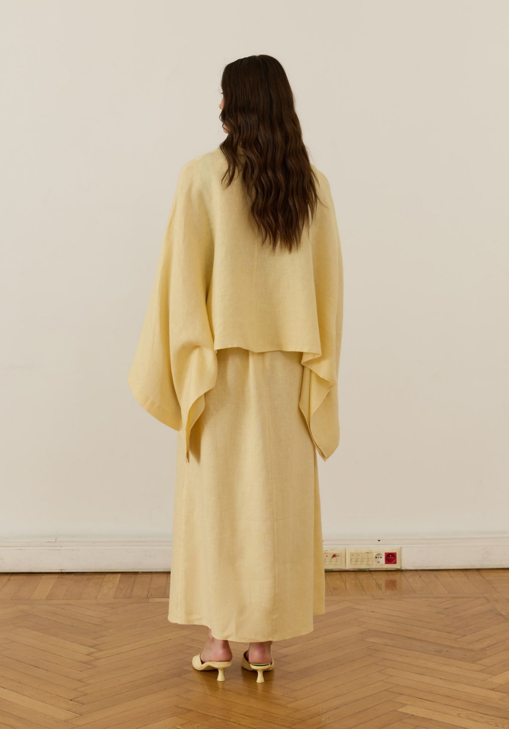 Nil Linen Maxi Skirt Yellow