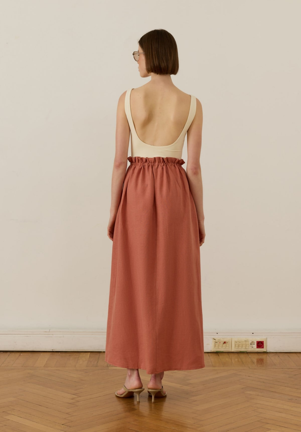 Nil Linen Maxi Skirt Terracotta