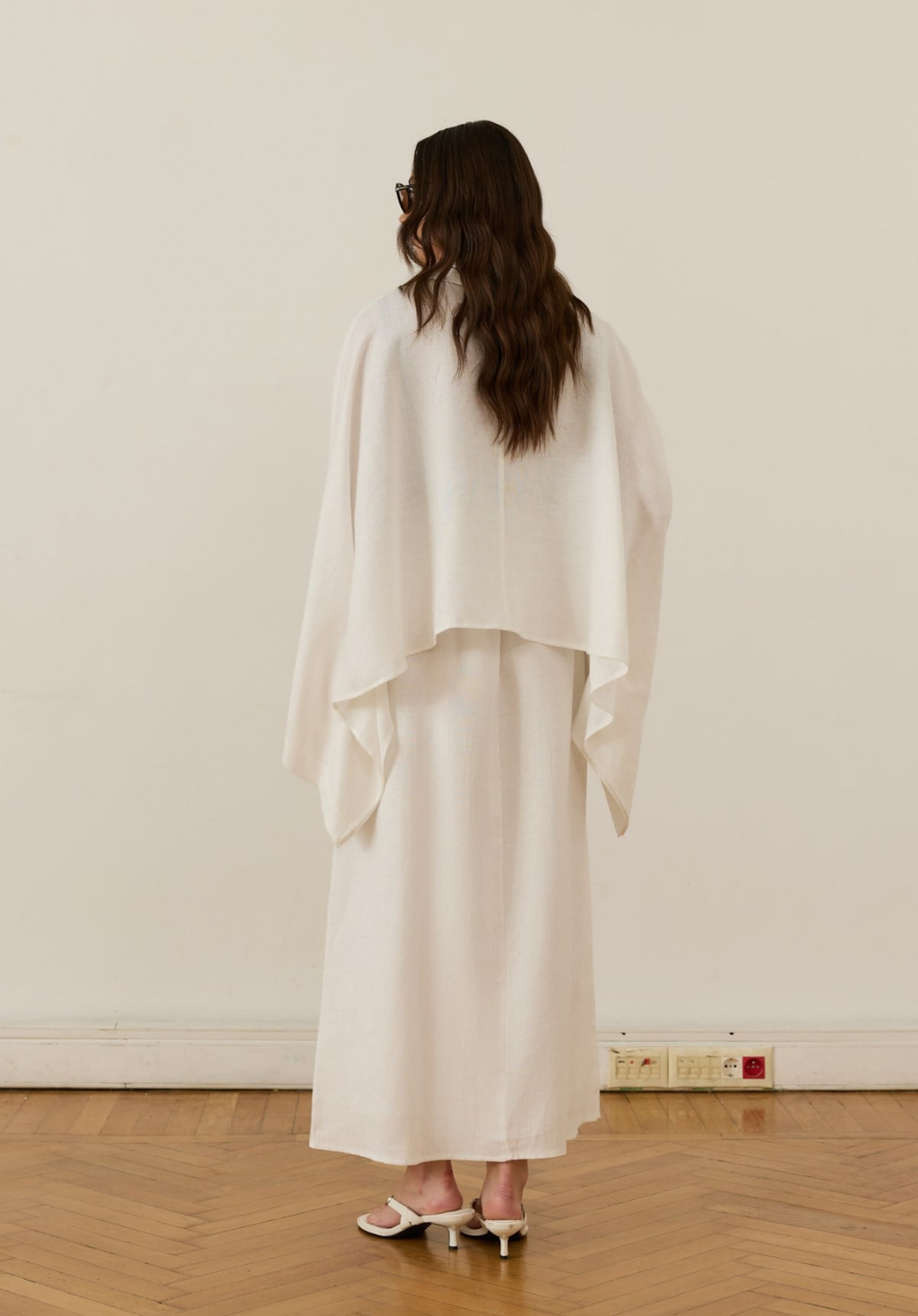Nil Linen Maxi Skirt White