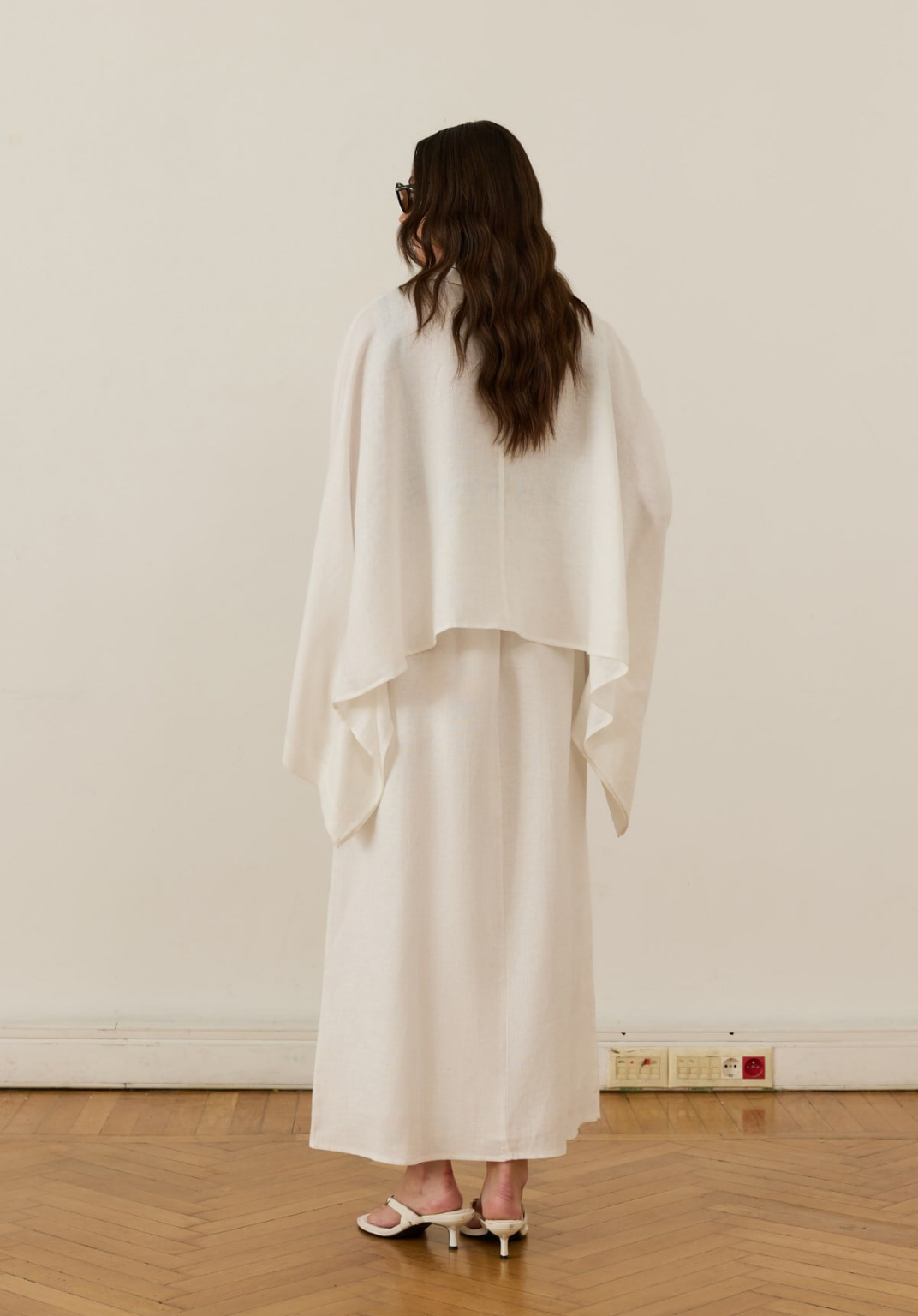 Nil Linen Maxi Skirt White