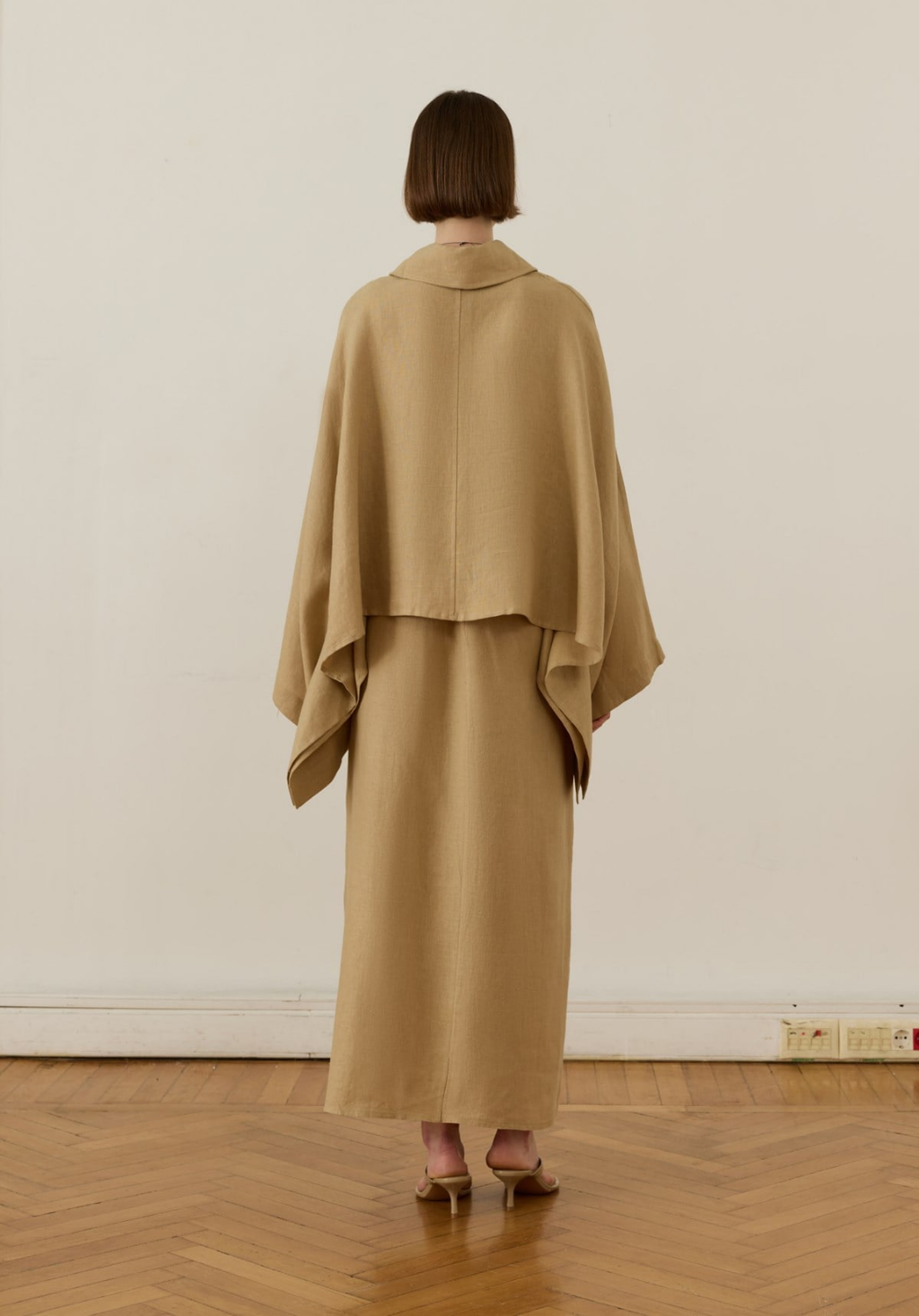 Nil Linen Maxi Skirt Beige
