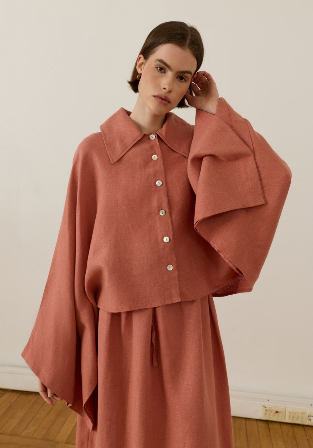 Retaj Linen Shirt Terracotta