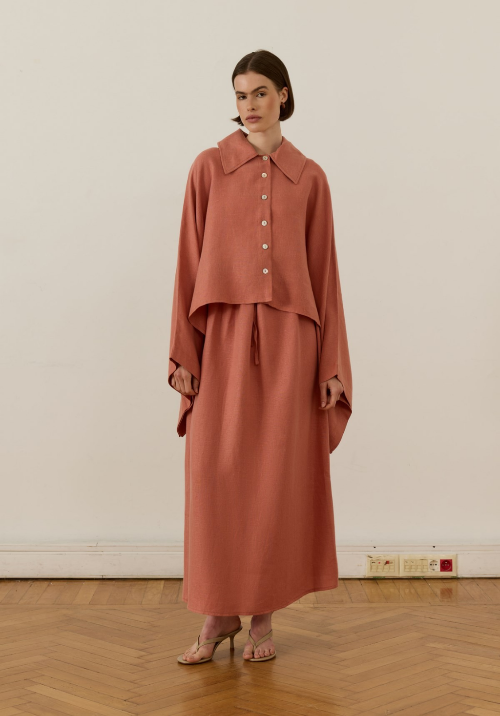 Retaj Linen Shirt Terracotta