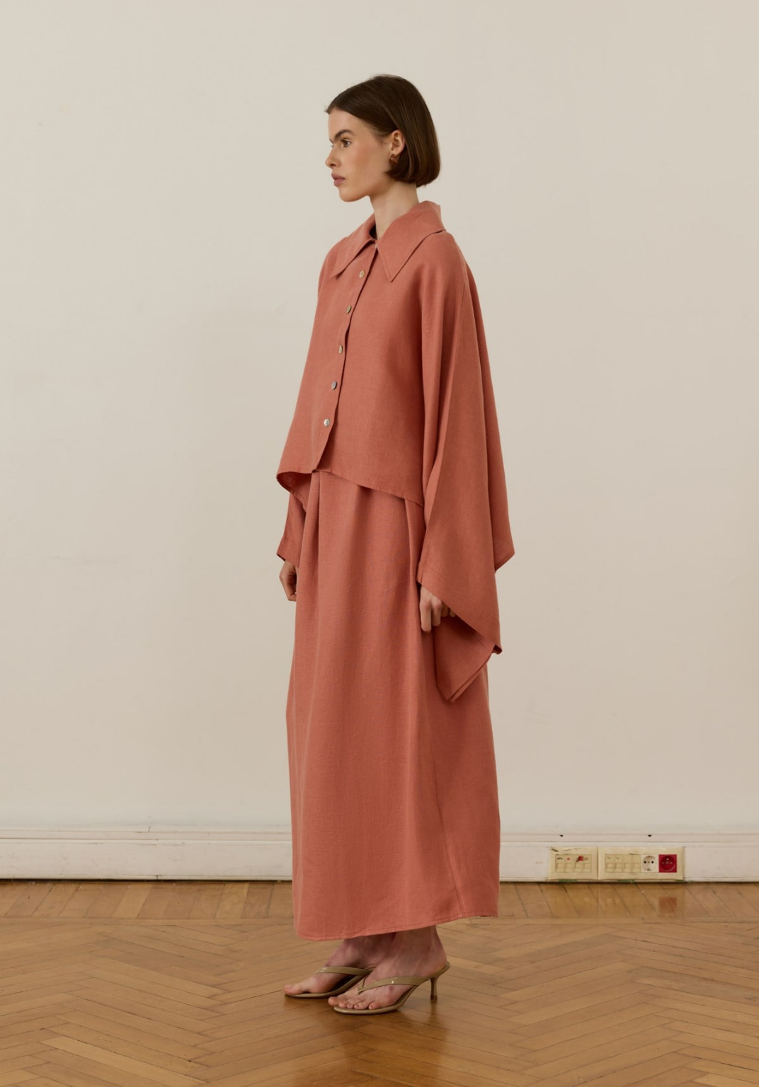 Retaj Linen Shirt Terracotta