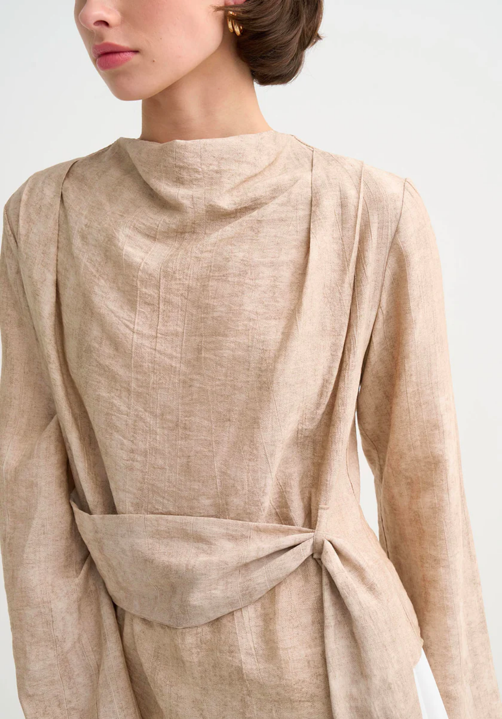 Ece Crush Effect Blouse Beige