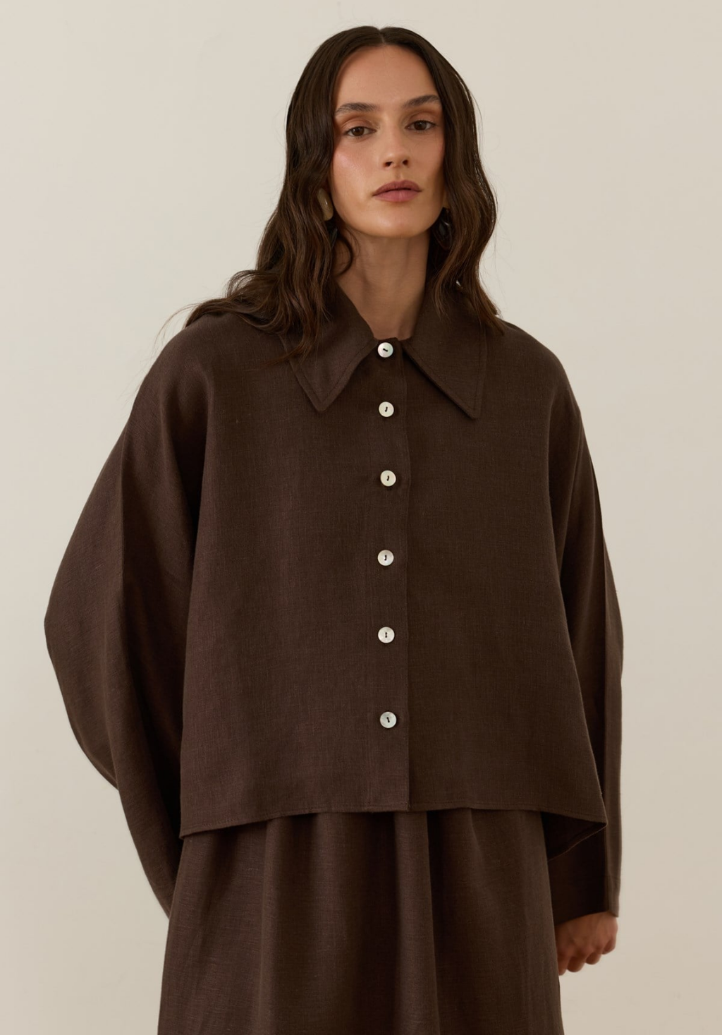 Retaj Linen Shirt Brown