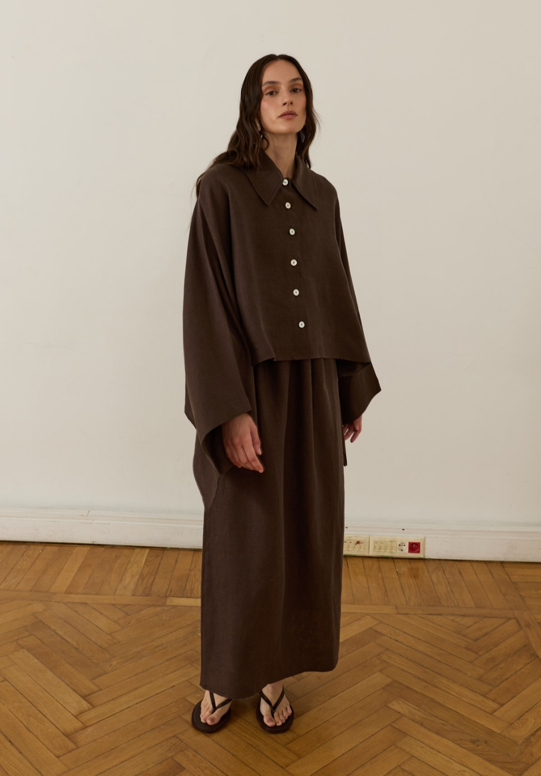 Retaj Linen Shirt Brown