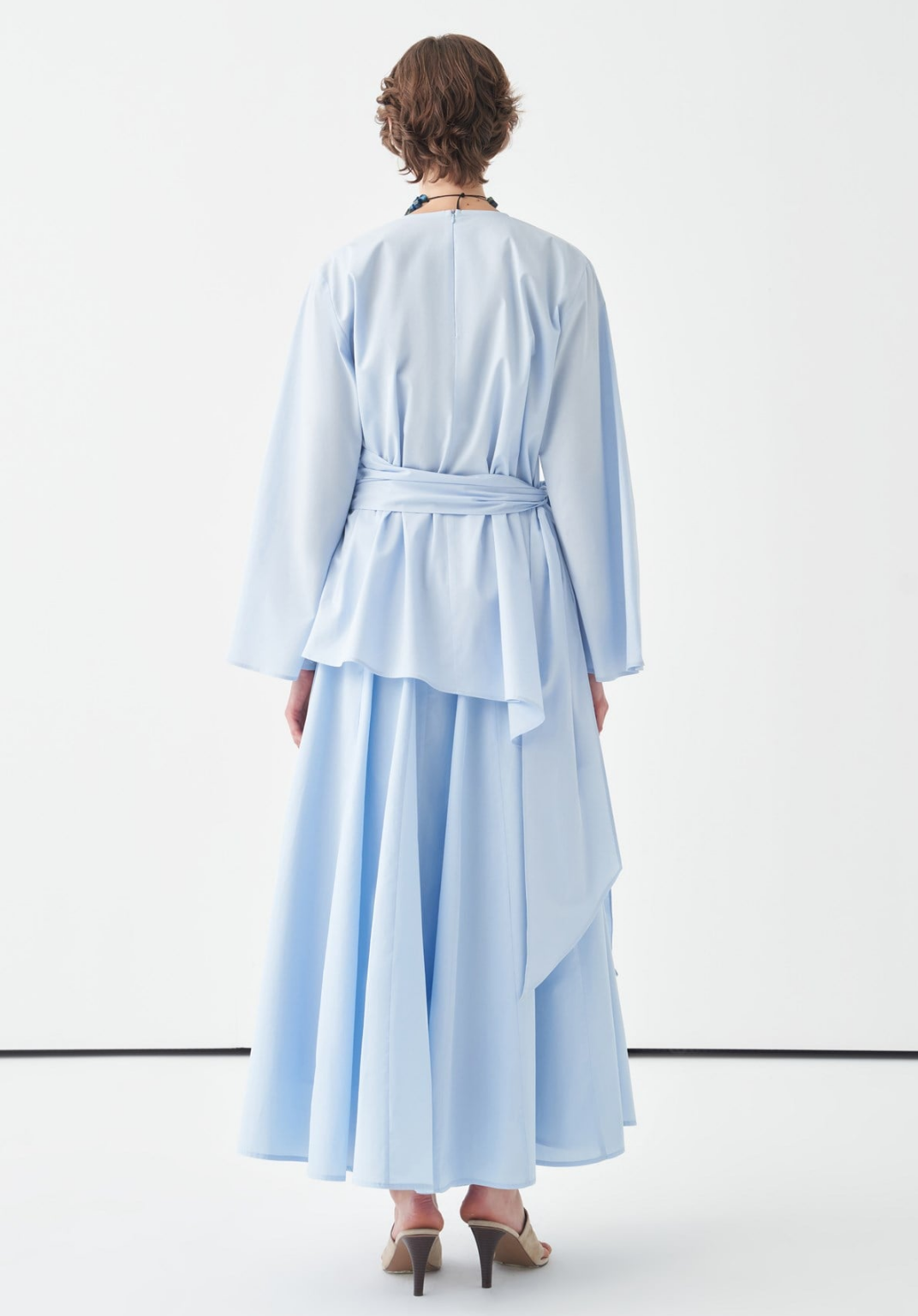 Farha Belted Poplin Blouse Blue