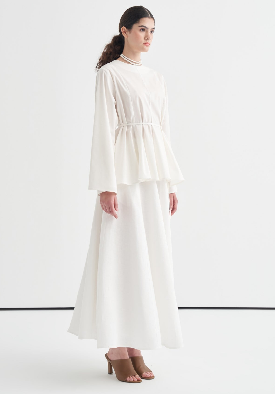Maira Ruffled Poplin Blouse White