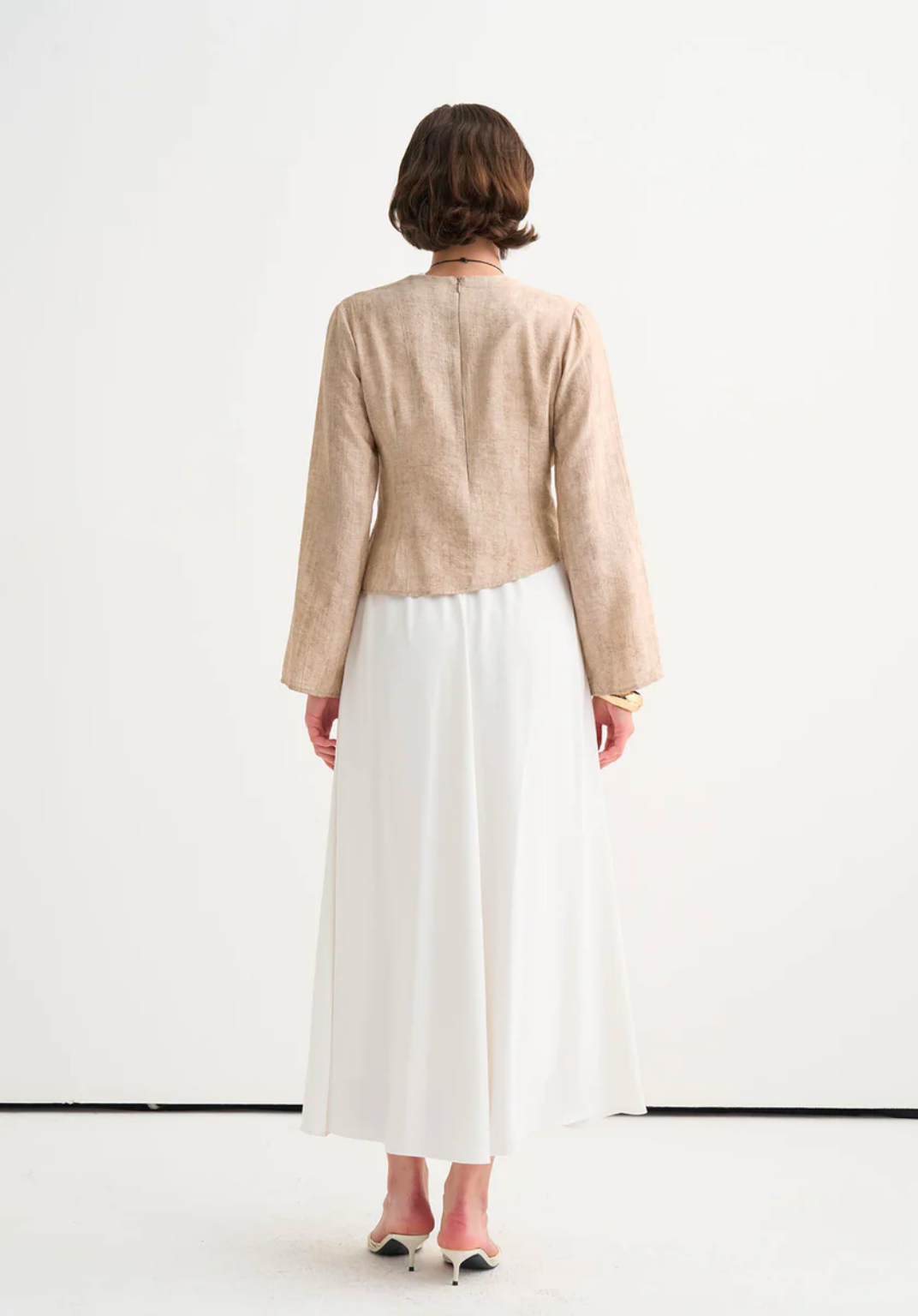 Ece Crush Effect Blouse Beige